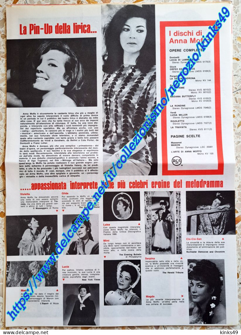 B243> < Musica Lirica ANNA MOFFO > Articolo / Pagina Da MUSICA E DISCHI = NOVEMBRE 1967 - Objets Dérivés