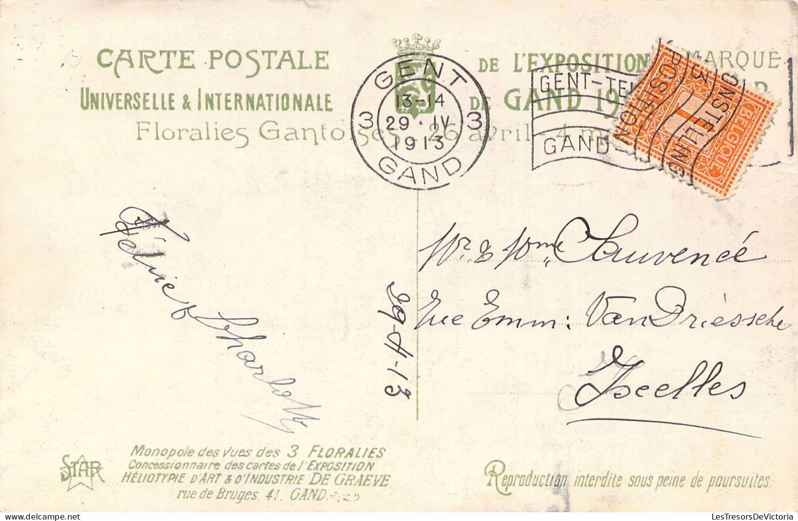 BELGIQUE - GAND - GENT - Floralies 1908 - Carte Postale Ancienne - Gent