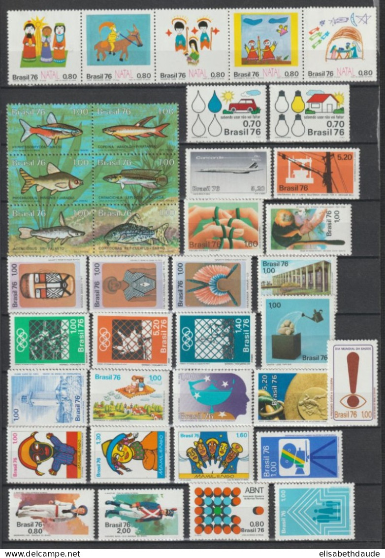 BRESIL - 1976/1978 - COLLECTION ** MNH - COTE YVERT = 114 EUR. - 4 PAGES - Verzamelingen & Reeksen