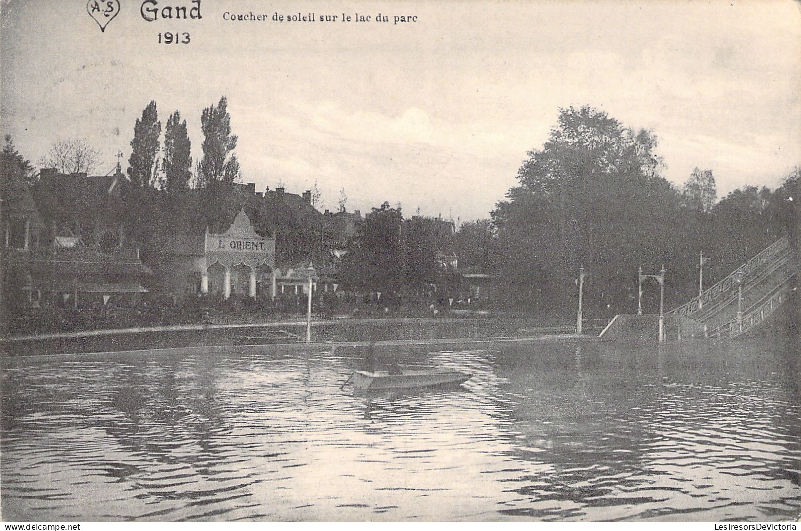 BELGIQUE - GAND - GENT - Exposition Universelle 1913 - Coucher De Soleil Sur Le Lac Du Parc - Carte Postale Ancienne - Gent
