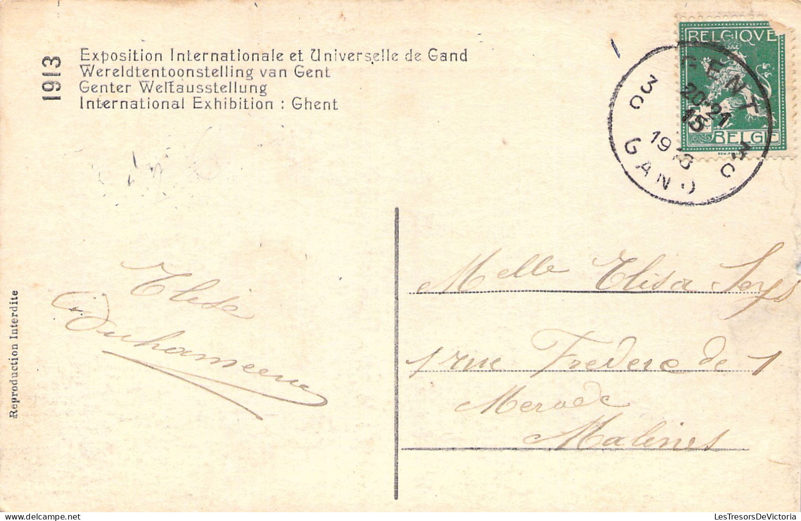 BELGIQUE - GAND - GENT - Exposition Universelle 1913 - La Cour D'honneur  - Carte Postale Ancienne - Gent