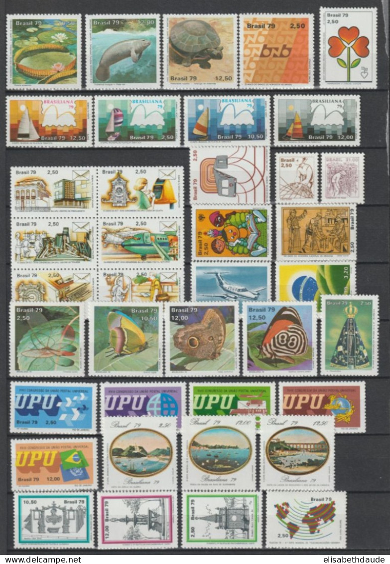 BRESIL - 1979/1980 - COLLECTION PRESQUE COMPLETE ! ** MNH - COTE YVERT = 118.2 EUR. - 3 PAGES - Lots & Serien