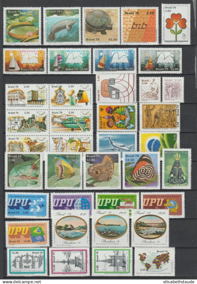 BRESIL - 1979/1980 - COLLECTION PRESQUE COMPLETE ! ** MNH - COTE YVERT = 118.2 EUR. - 3 PAGES - Verzamelingen & Reeksen