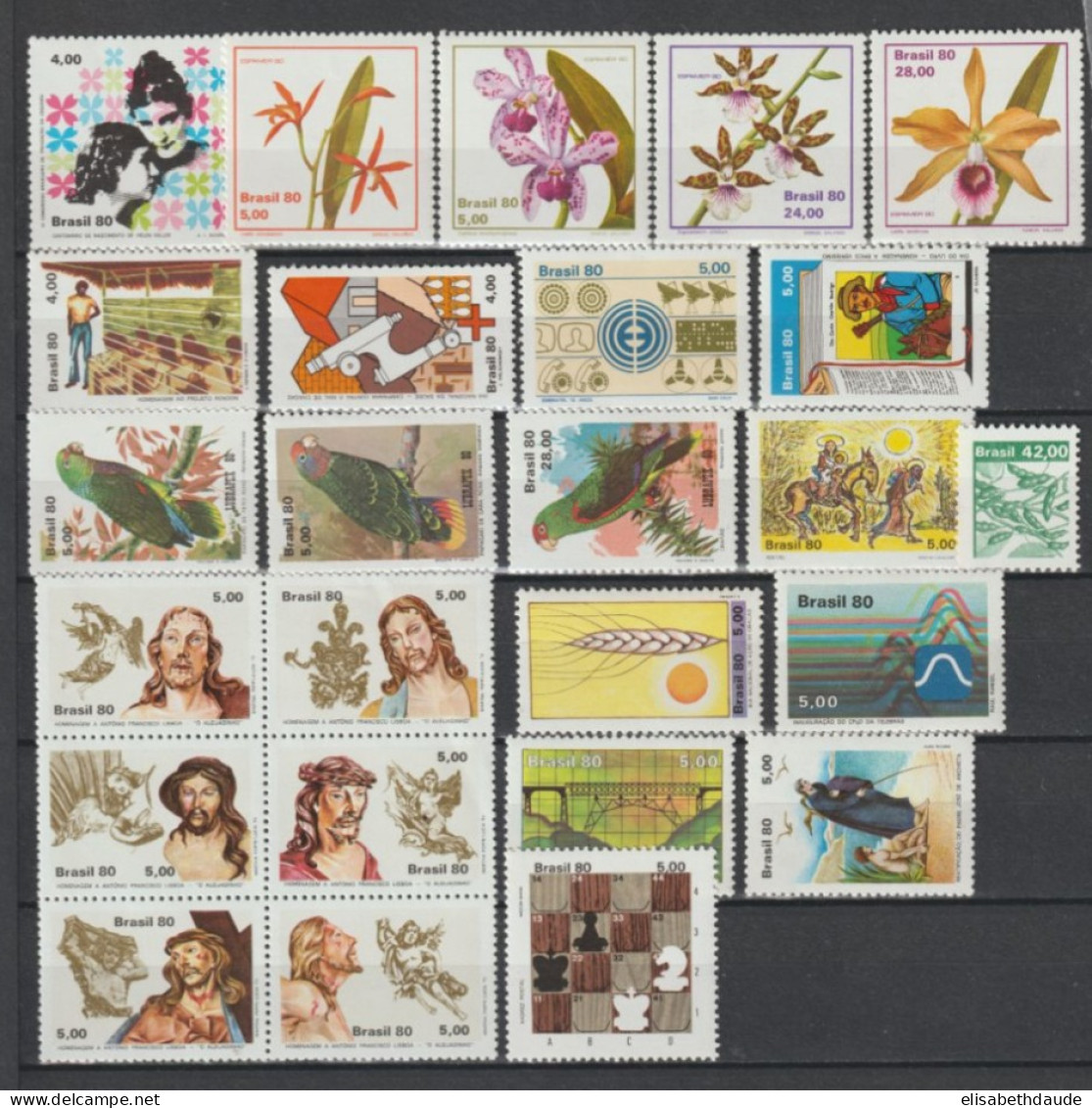 BRESIL - 1979/1980 - COLLECTION PRESQUE COMPLETE ! ** MNH - COTE YVERT = 118.2 EUR. - 3 PAGES - Colecciones & Series