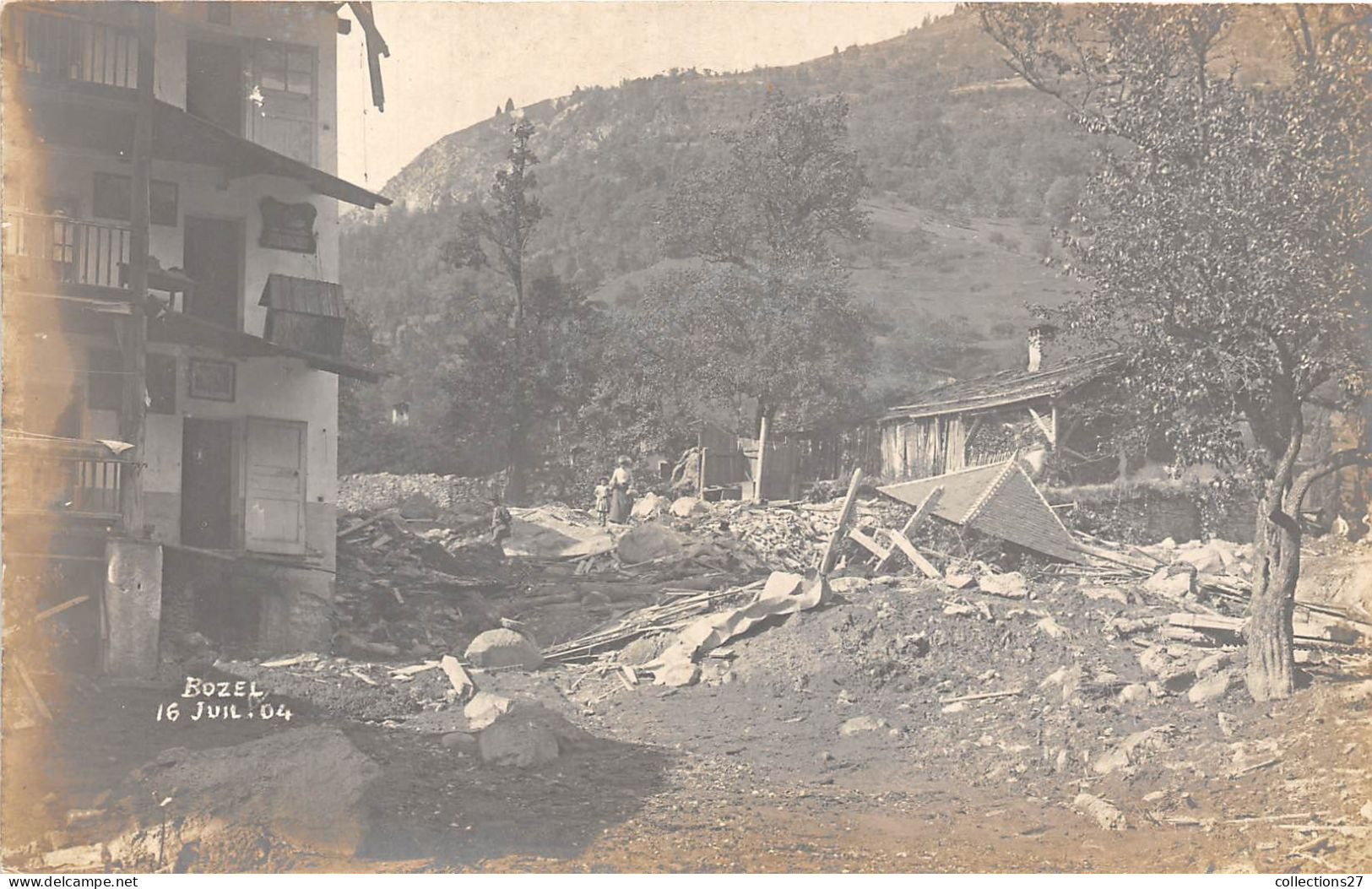 73-BOZEL- CARTE-PHOTO- CATASTROPHE DU 16 JUILLET 1904 - Bozel