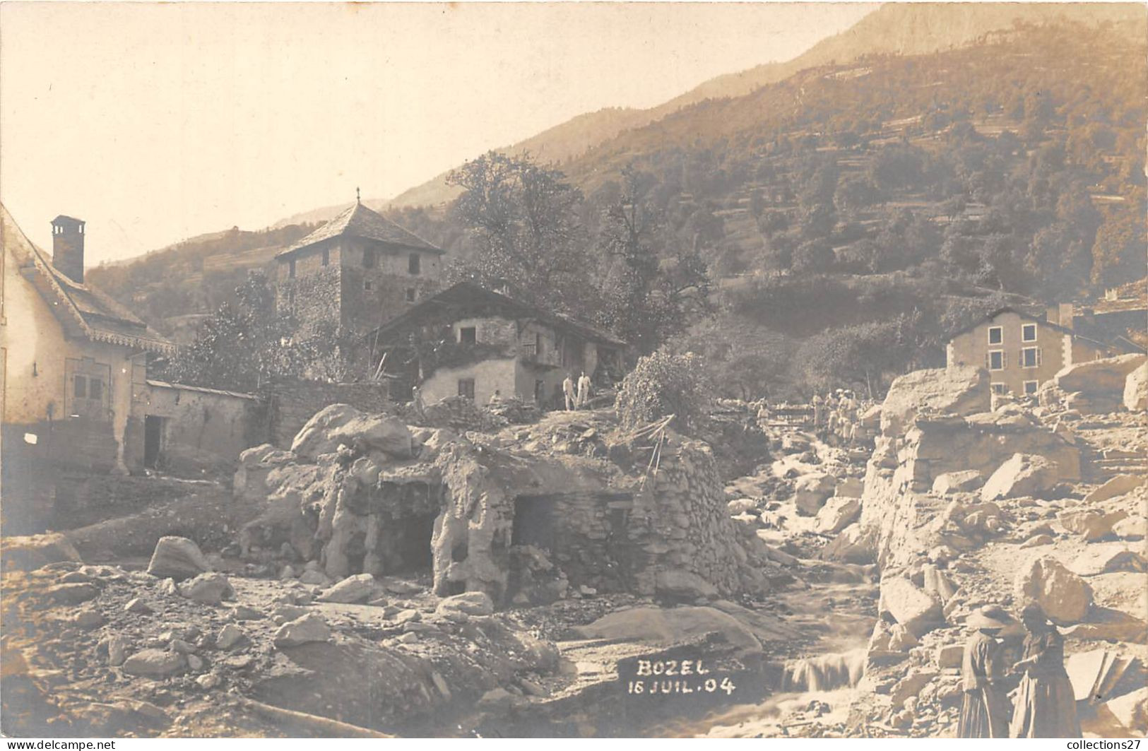 73-BOZEL- CARTE-PHOTO- CATASTROPHE DU 16 JUILLET 1904 - Bozel