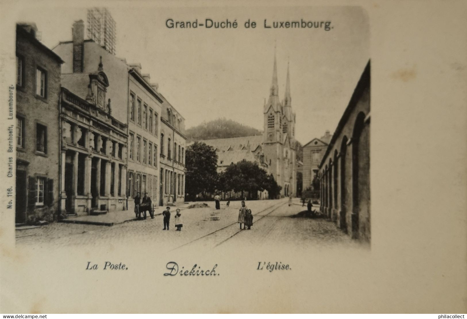 Luxembourg  (Diekirch) LA Poste - Eglise Ca 1900 Light Stains - Diekirch