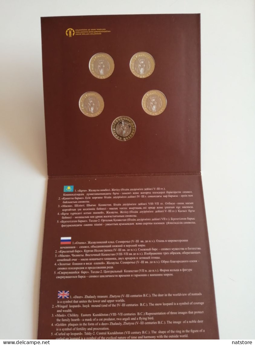 KAZAKHSTAN NEW 2022 SET OF 5 COINS  100TENGE BI-METAL  ''SAKA STYLE''.. - Kazakhstan