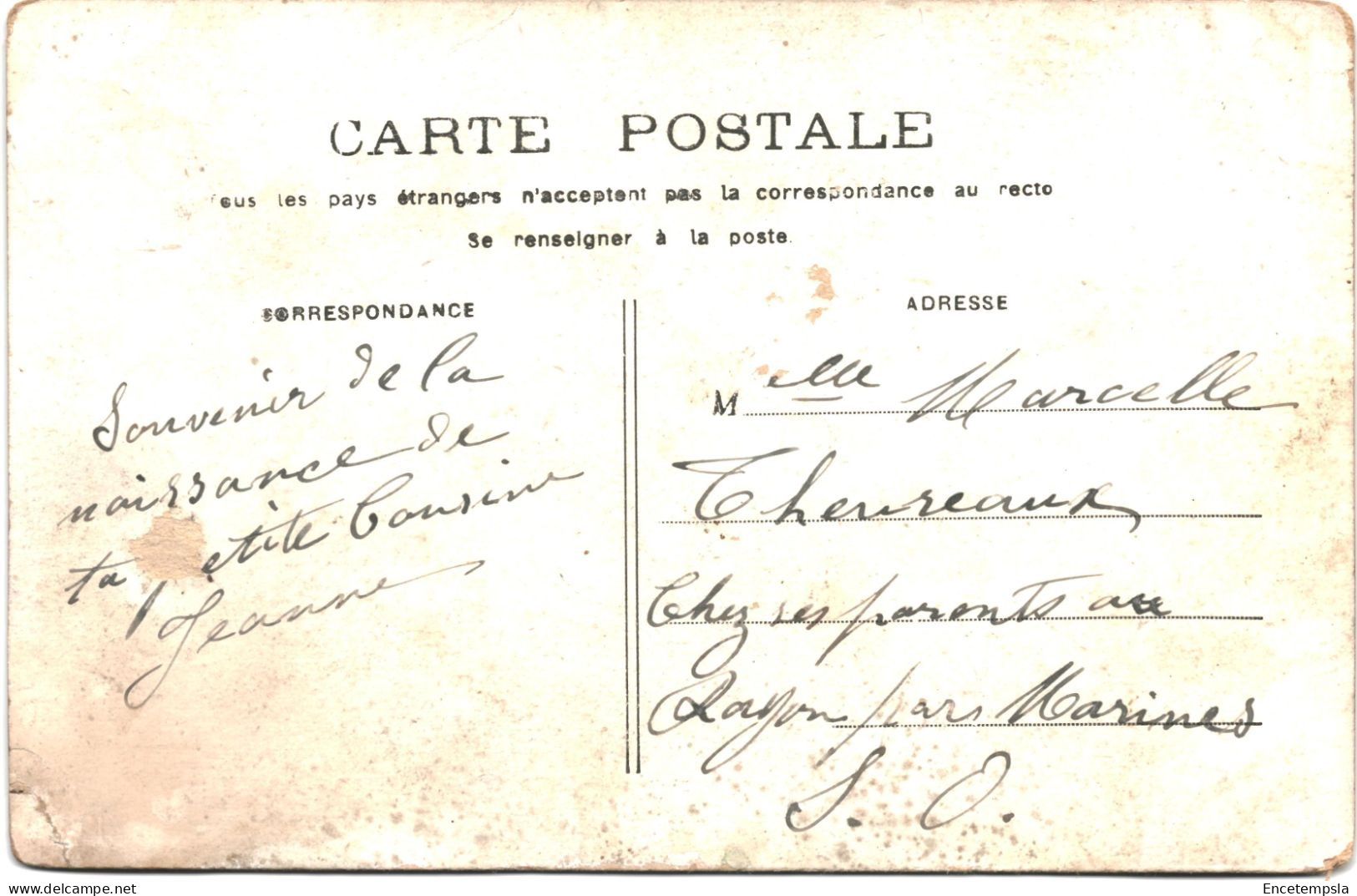 CPA Carte Postale France Faire Part De Naissance 1908  VM67046 - Naissance