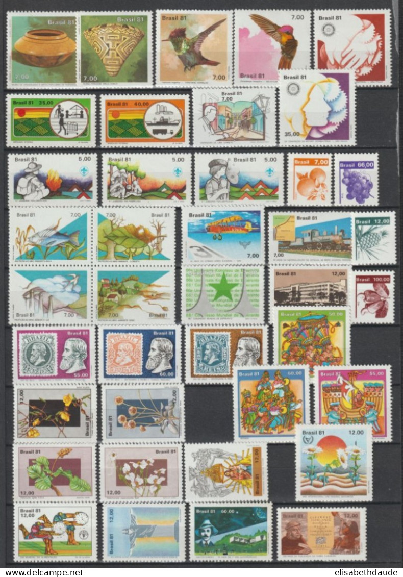 BRESIL - 1981/1982 - COLLECTION 3 PAGES ** MNH - COTE YVERT = 132 EUR. - - Lots & Serien