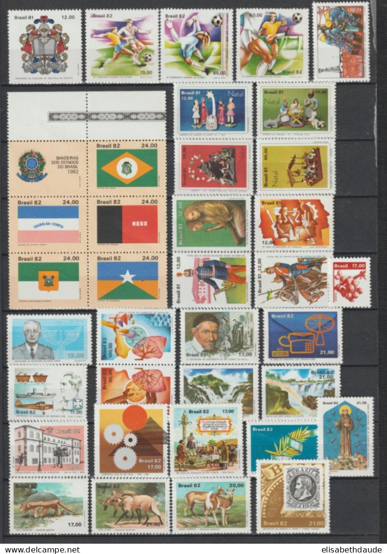 BRESIL - 1981/1982 - COLLECTION 3 PAGES ** MNH - COTE YVERT = 132 EUR. - - Verzamelingen & Reeksen