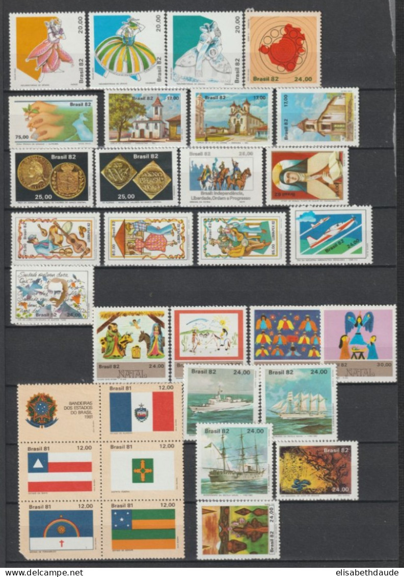 BRESIL - 1981/1982 - COLLECTION 3 PAGES ** MNH - COTE YVERT = 132 EUR. - - Collezioni & Lotti