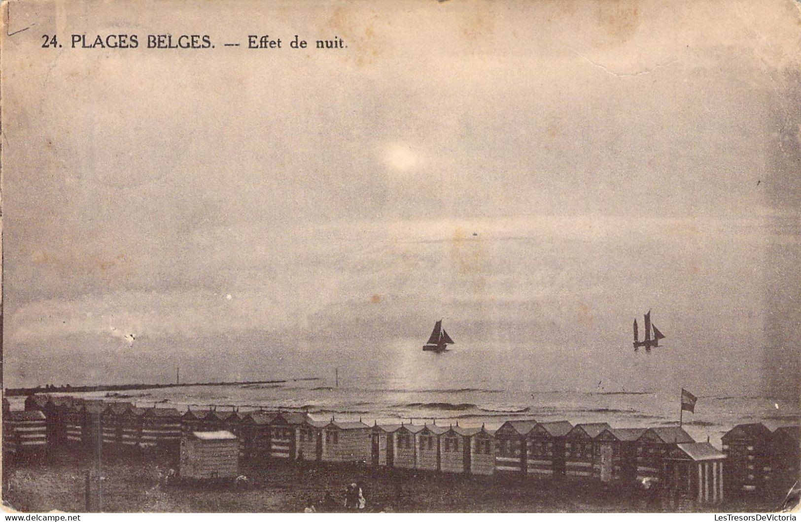 BELGIQUE - PLAGES BELGES - Effet De Nuit - Carte Postale Ancienne - Sonstige & Ohne Zuordnung