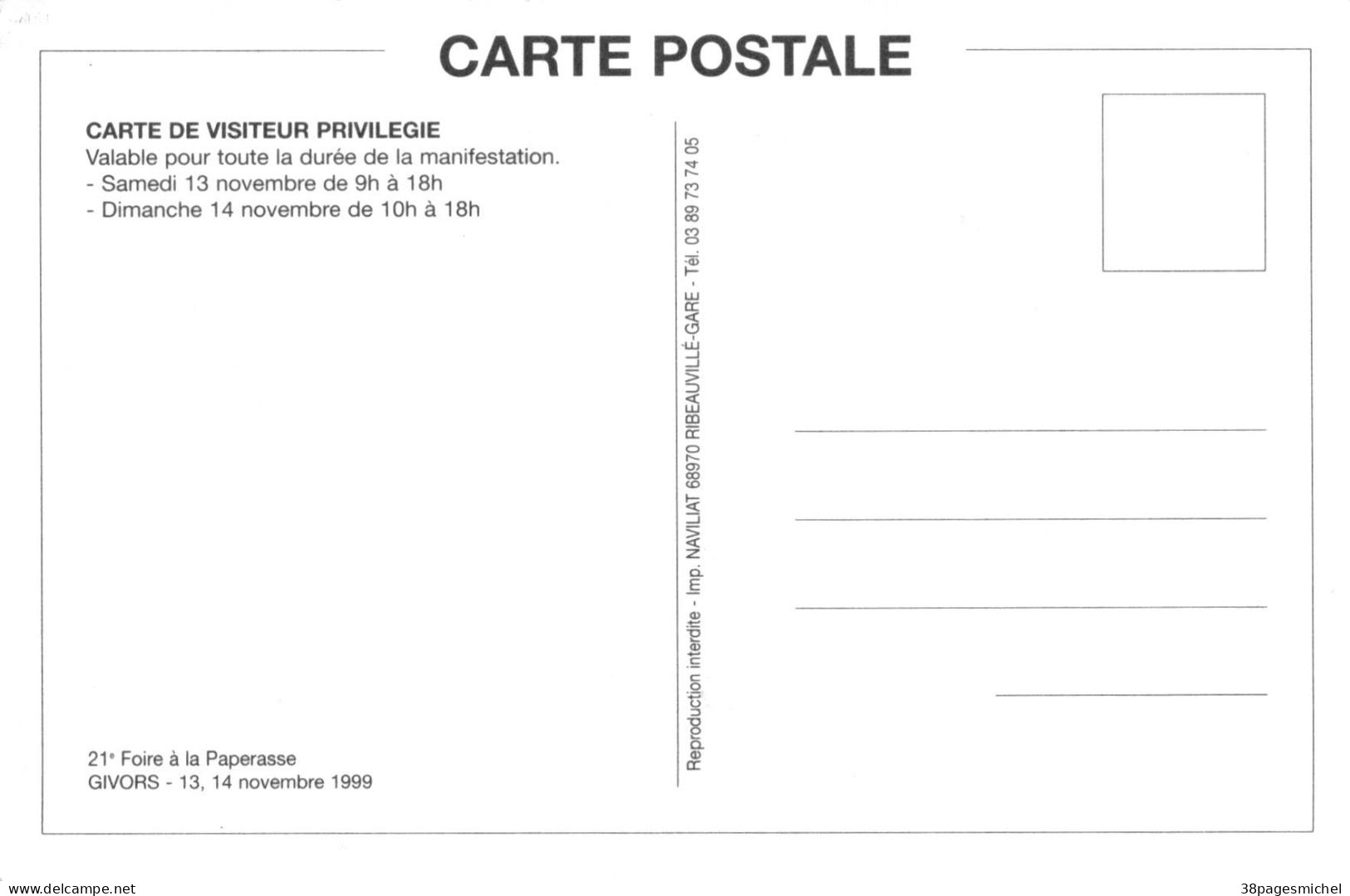 J0305 - 21ème FOIRE à La PAPERASSE De GIVORS - D69 - Papillon - Carte Semi Moderne - Fairs