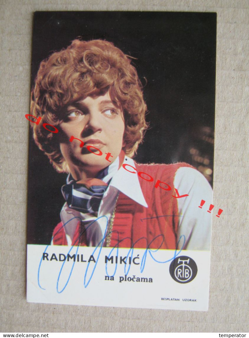 Radmila Mikić ( RTB ) - Promo Card With Original Autograph, Signature - Autógrafos