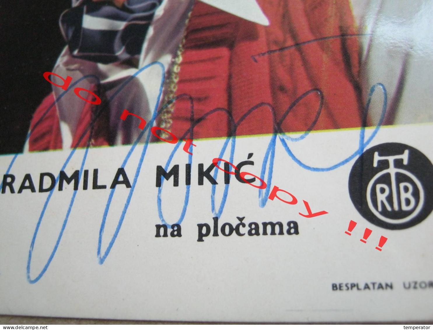 Radmila Mikić ( RTB ) - Promo Card With Original Autograph, Signature - Autographs