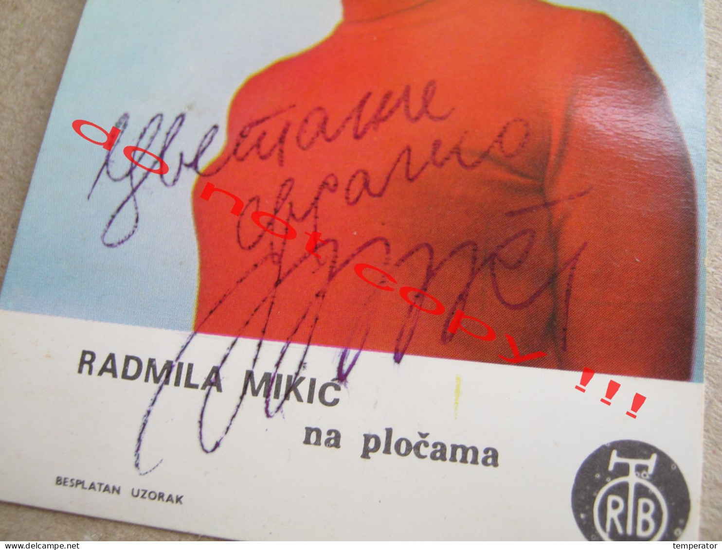 Radmila Mikić ( RTB ) - Promo Card With Original Autograph, Signature - Autogramme