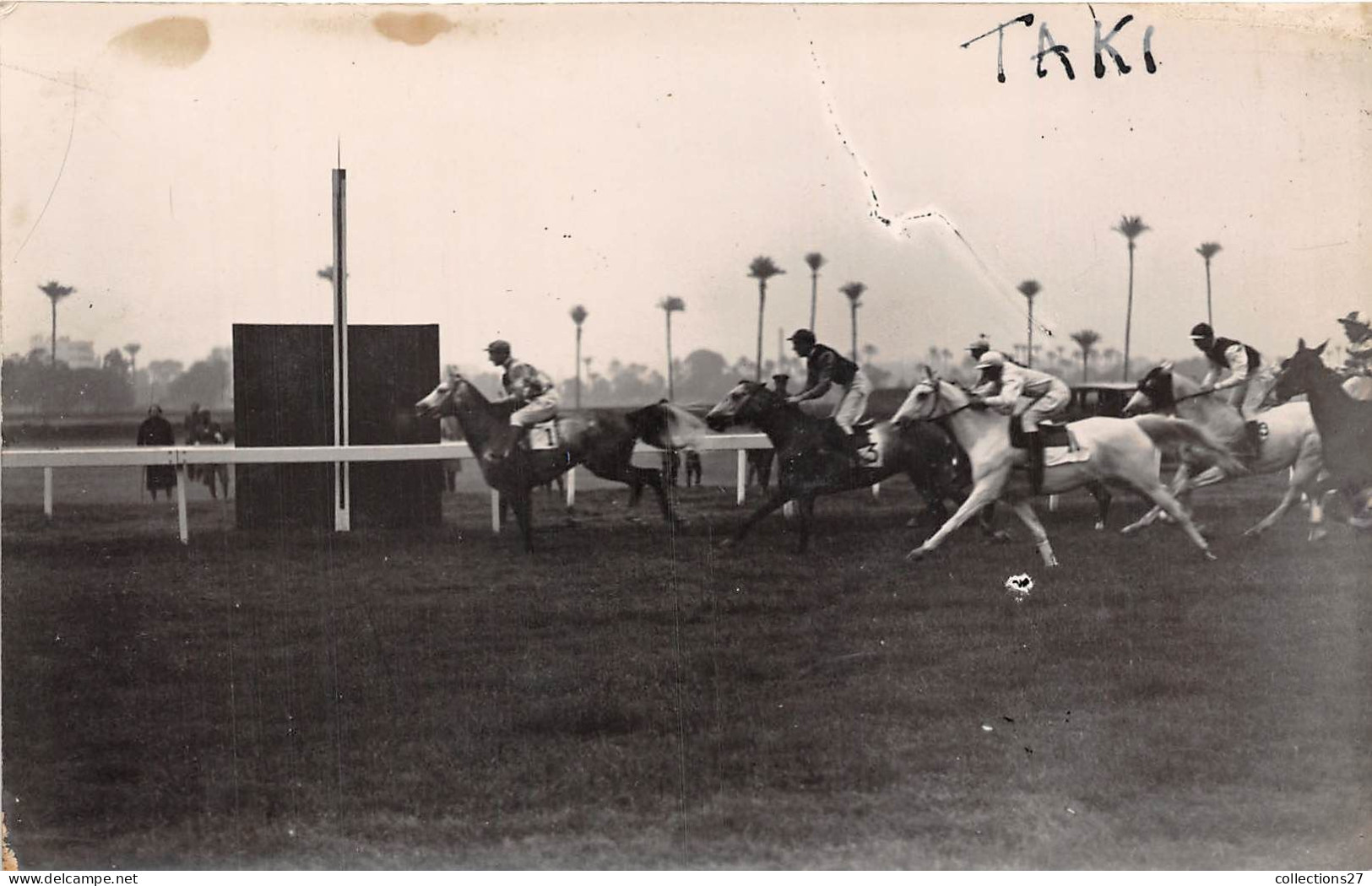 LOT DE 42 CARTES PHOTO -1934 / 1937 - CHEVAUX DE COURSE- HIPPODROME DU CAIRE EGYPTE