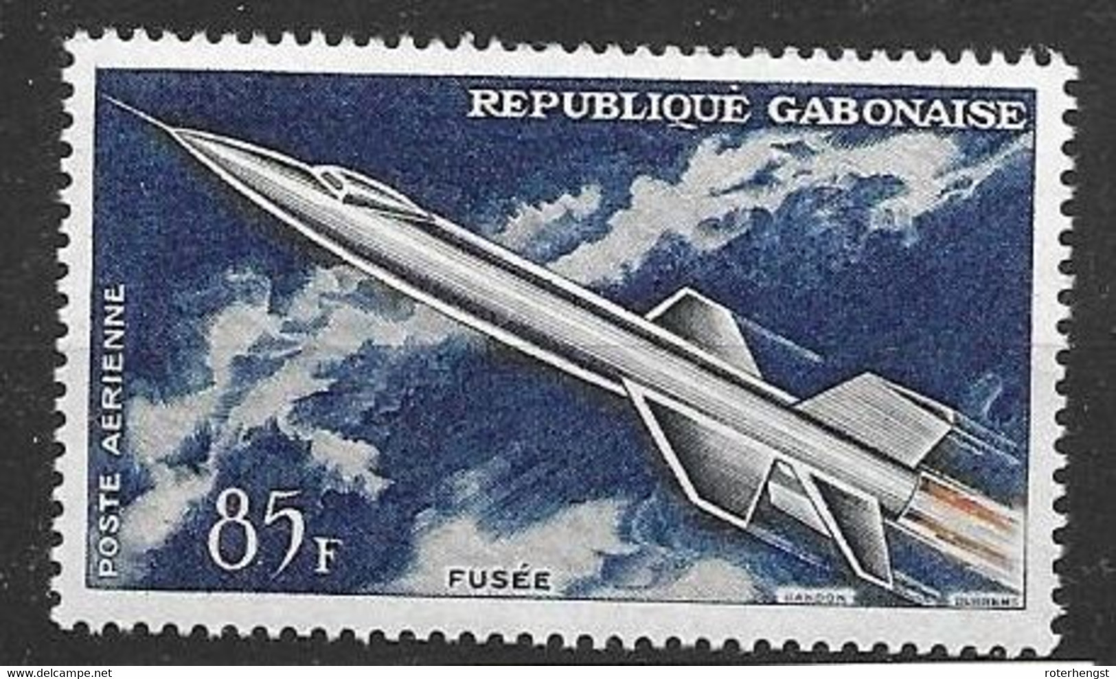 Gabon Gabun Space Airmail Stamp 1962 Mnh ** 4,00 Euros - Gabon (1960-...)