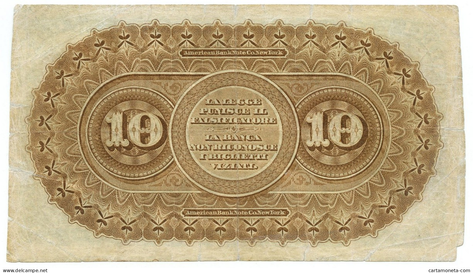 10 LIRE BANCA ROMANA REGNO D'ITALIA 1872 QBB - Other & Unclassified