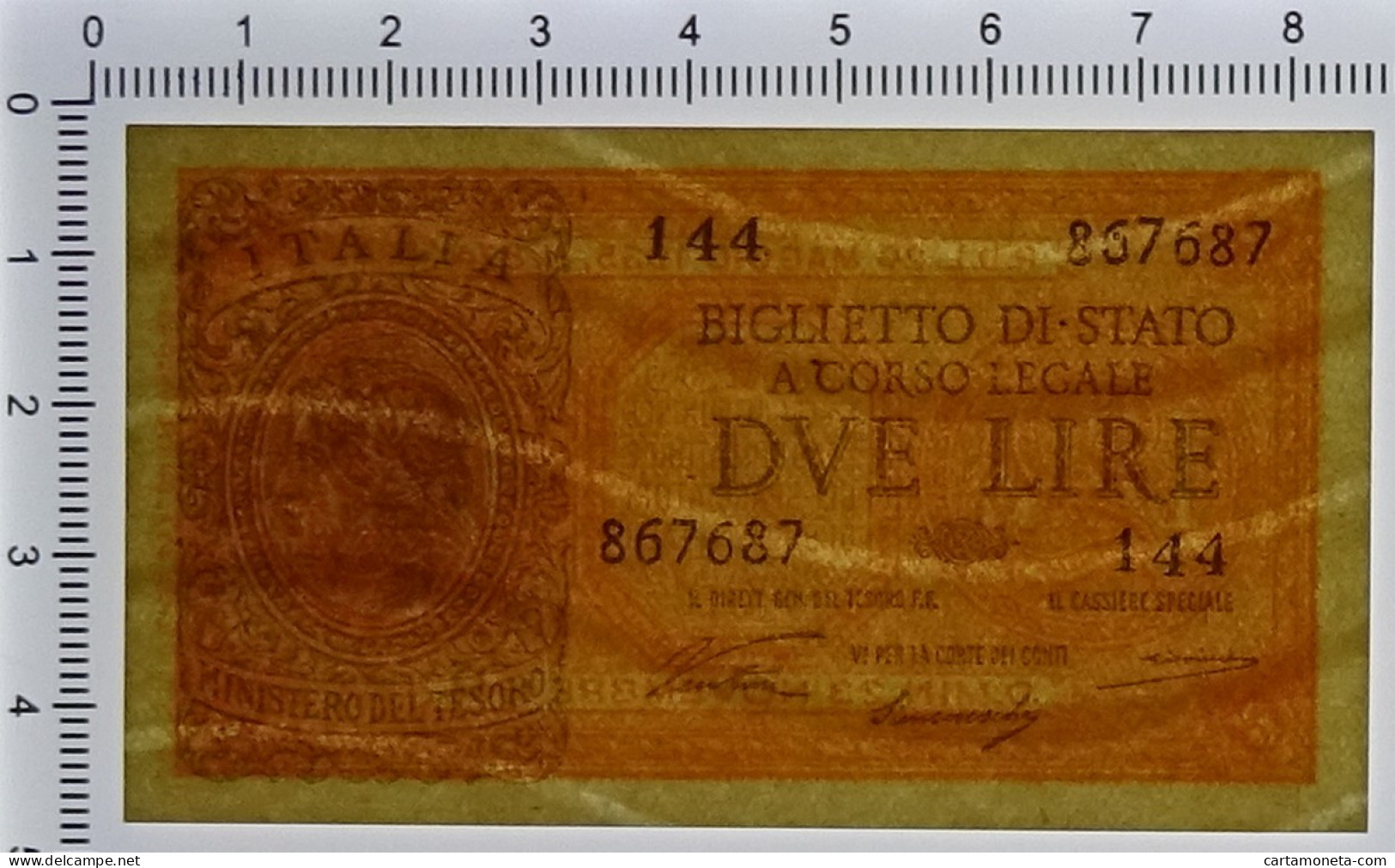 2 LIRE BIGLIETTO DI STATO LUOGOTENENZA UMBERTO VENTURA 23/11/1944 FDS - Andere