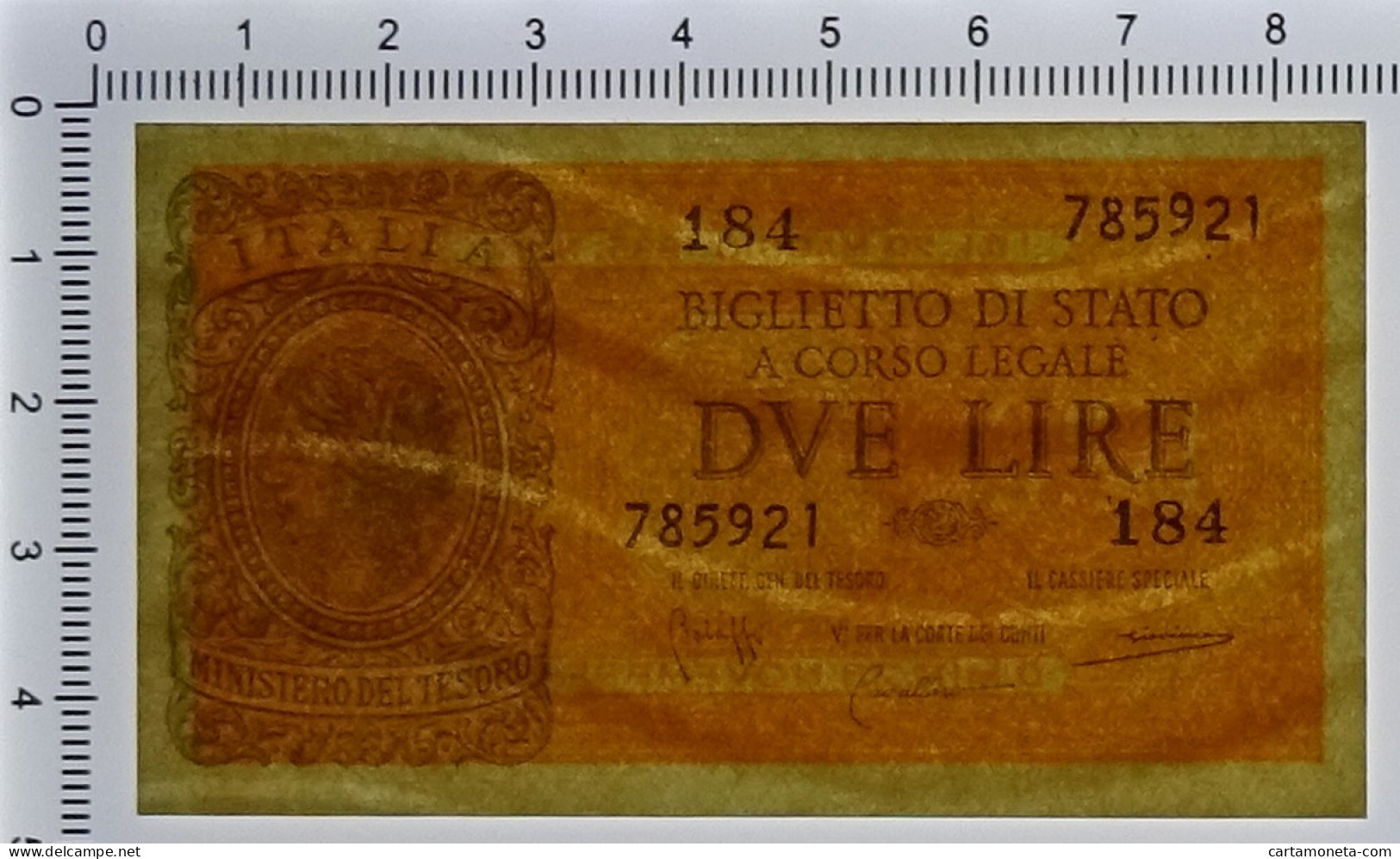 2 LIRE BIGLIETTO DI STATO LUOGOTENENZA UMBERTO BOLAFFI 23/11/1944 FDS - Sonstige