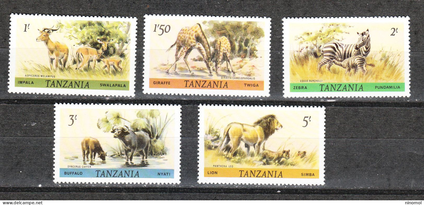 Tanzania   -  1980  ( 1985 ).  Impala, Giraffe, Zebra, Buffalo, Lion, Completa ( In Michel ) VERY RARA Series MNH - Sonstige & Ohne Zuordnung