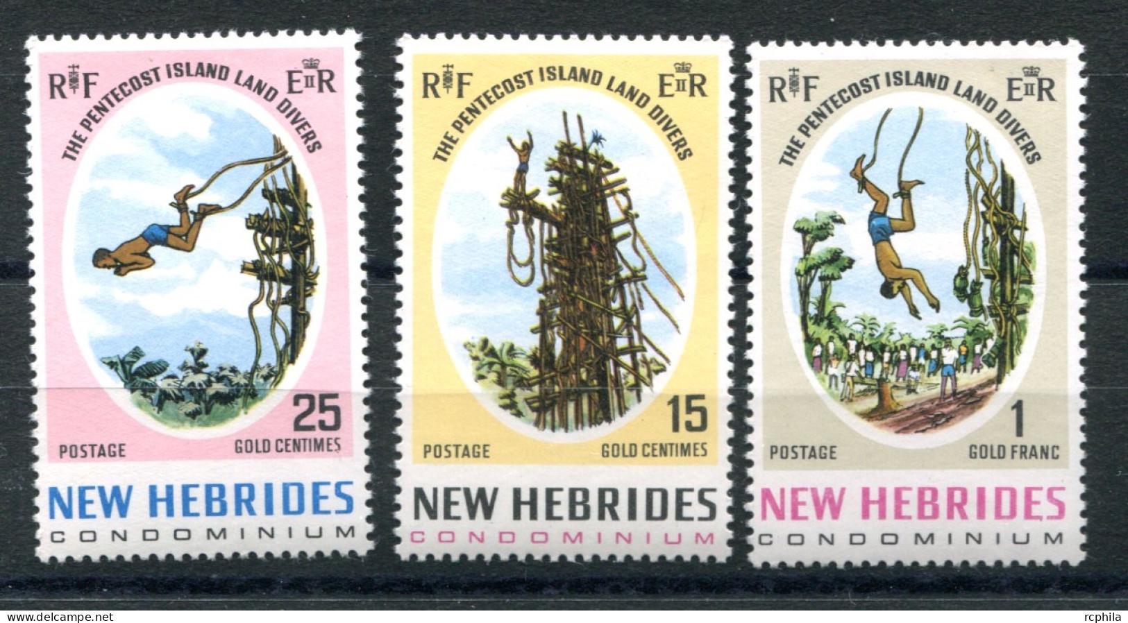 RC 25084 Nelle HEBRIDES COTE 7,50€ N° 289 / 291 LE SAUT DU GAUL LEGENDE ANGLAISE NEUF ** MNH TB - Nuevos