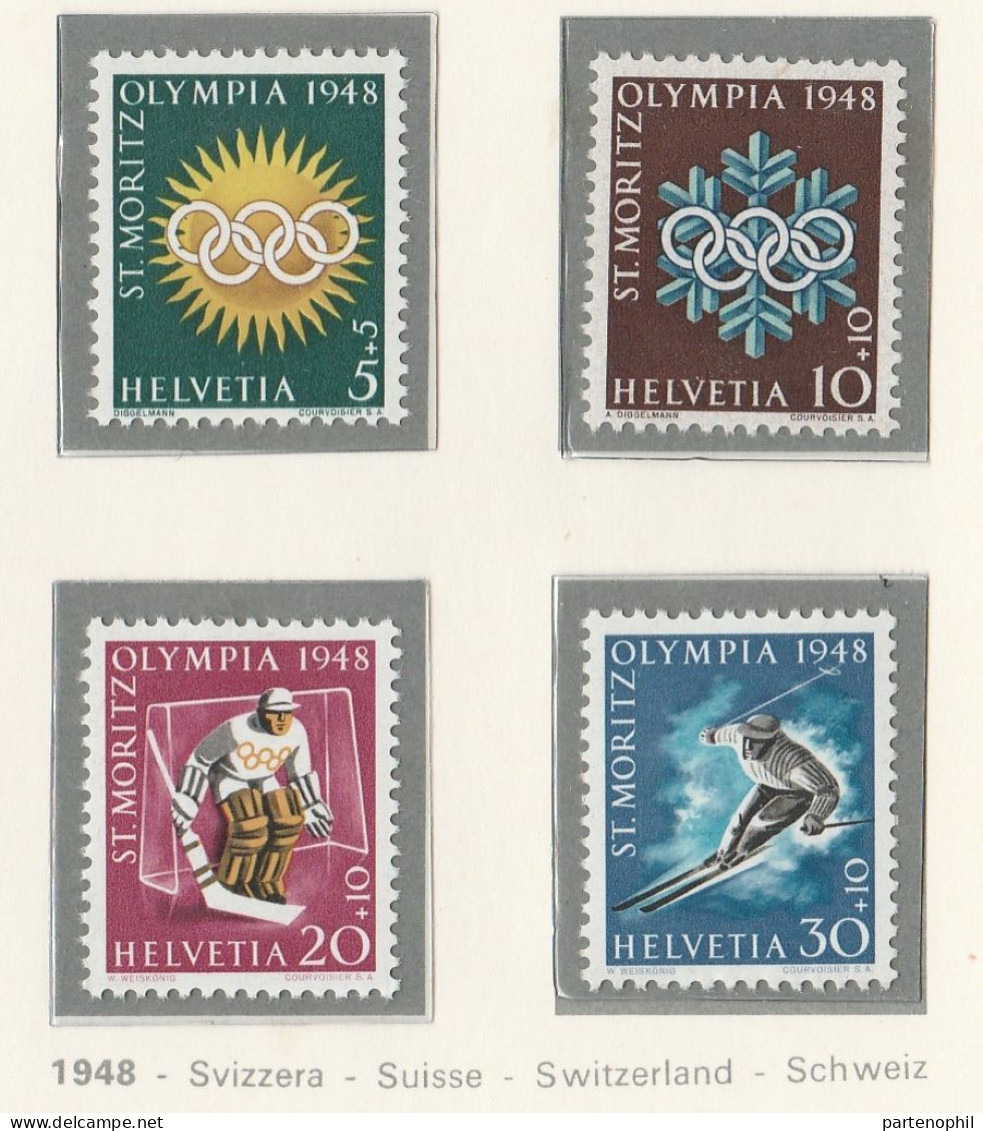 Svizzera 1948 - Olimpic Games Set MNH - Hiver 1948: St-Moritz