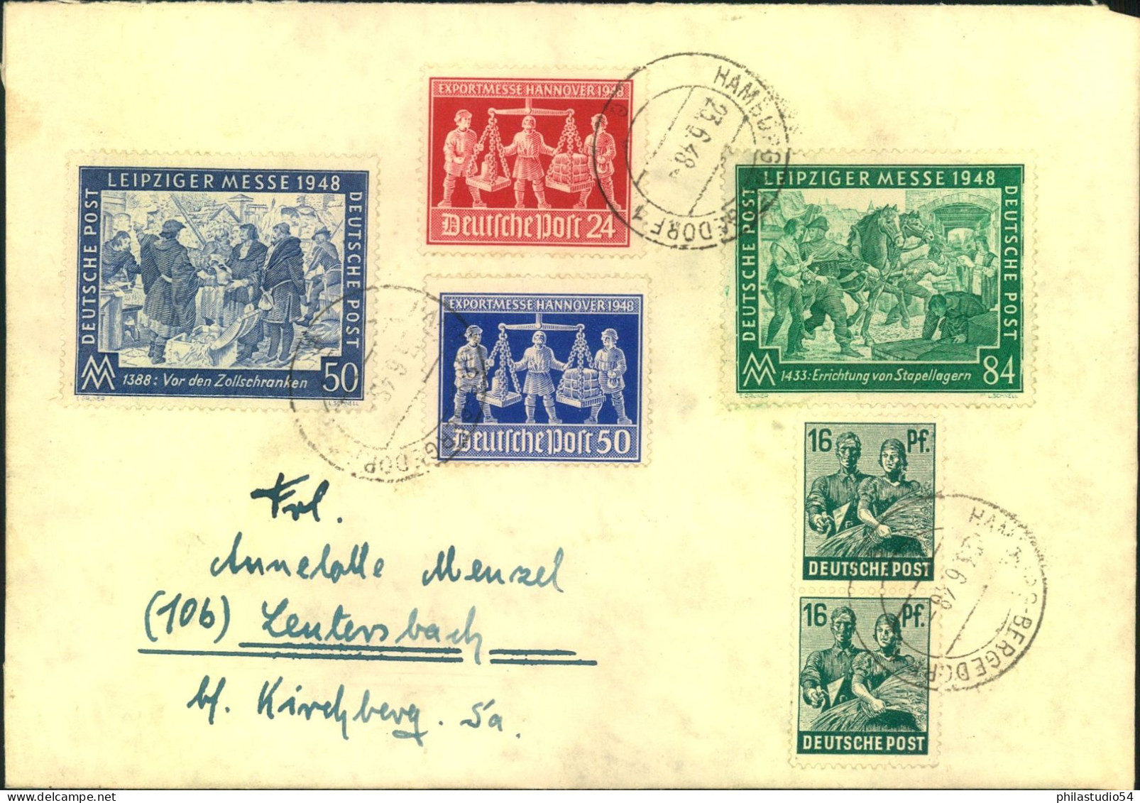 1948, 23.6.: Pfenniggenauer 10-fach- Frankatur (240 RPf)  Vom Letzten Tag Ab HAMBURG-BERGEDORF - Sonstige & Ohne Zuordnung