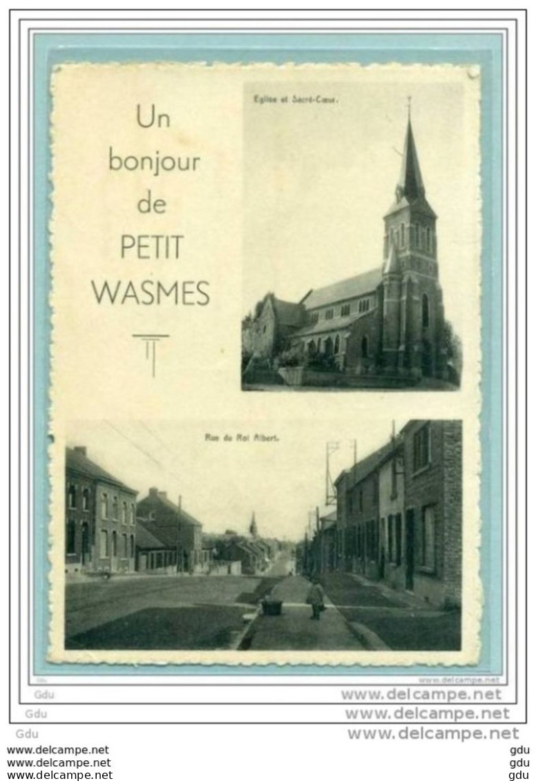 Petit Wasmes ( Double Vue) - Rare - Voyagé De Wasmes Vers France En 1949 - Colfontaine