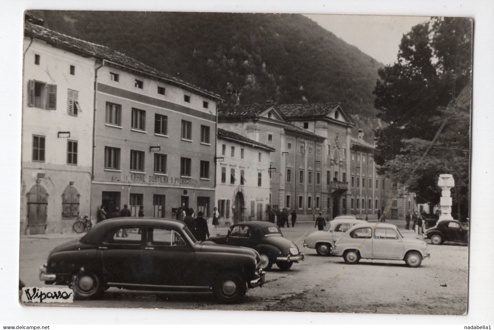 1961. YUGOSLAVIA,SLOVENIA,VIPAVA,POSTCARD,USED,OLD CAR FIAT 500 - Yougoslavie