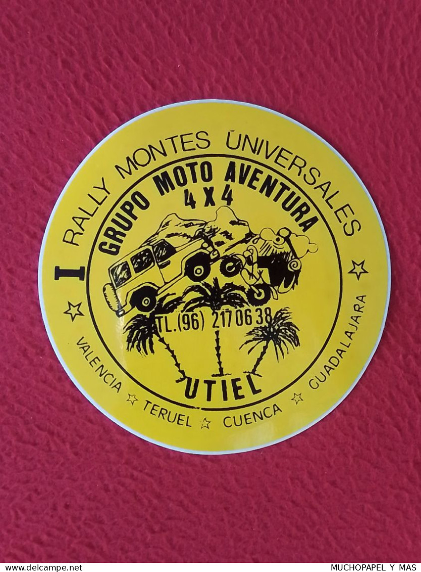 AUTOCOLLANT PEGATINA STICKER RALLY MONTES UNIVERSALES GRUPO MOTO AVENTURA 4X4 UTIEL VALENCIA TERUEL CUENCA RALLYE SPAIN. - Automobilismo - F1