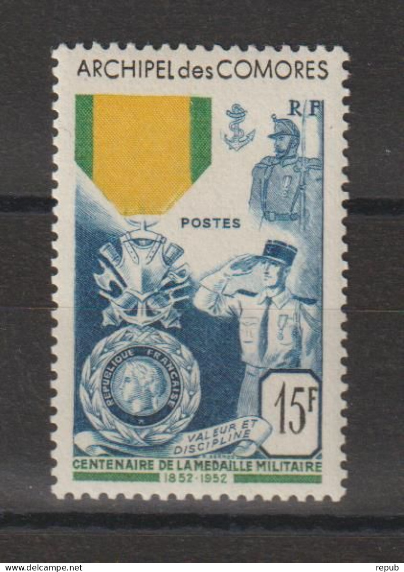 Comores 1952 Médaille Militaire 12, 1 Val * Charnière MH - Unused Stamps