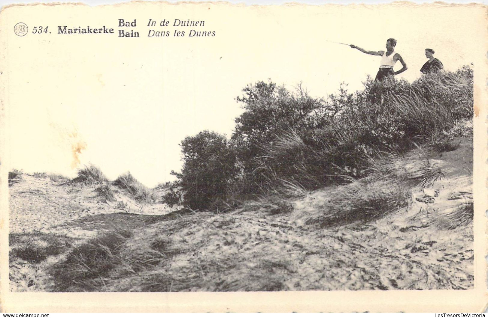BELGIQUE - Ostende - Mariakerke - Bain - Dans Les Dunes - Carte Postale Ancienne - Oostende