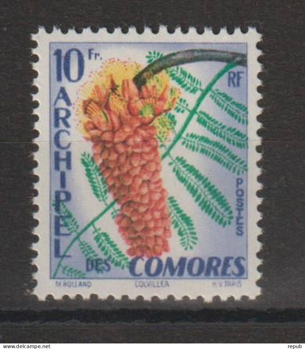 Comores 1958 Fleurs 16, 1 Val ** MNH - Unused Stamps