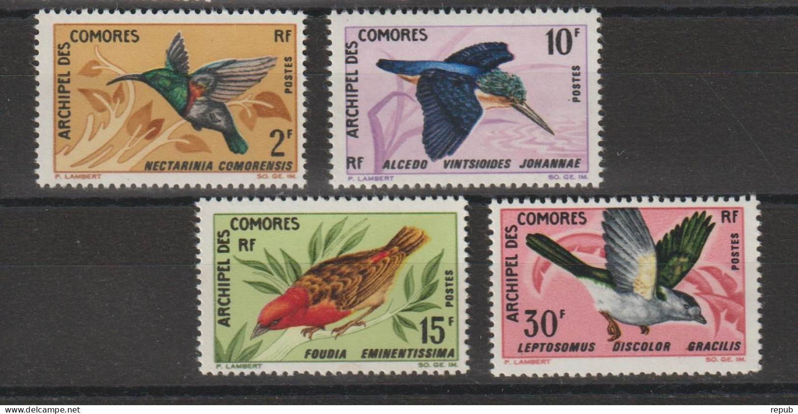 Comores 1967 Oiseaux 41-44, 4 Val ** MNH - Unused Stamps