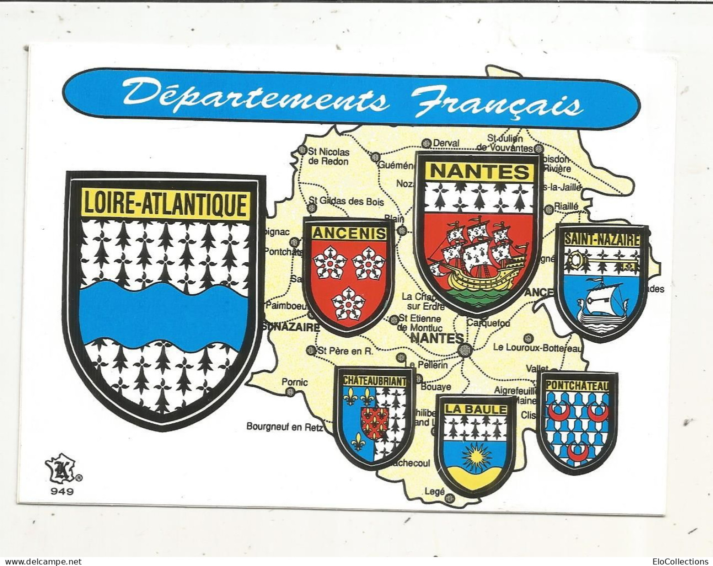 Cp, Carte à Systéme, Décor Adhésif, Autocollant, 44, LOIRE ATLANTIQUE, Vierge - A Systèmes