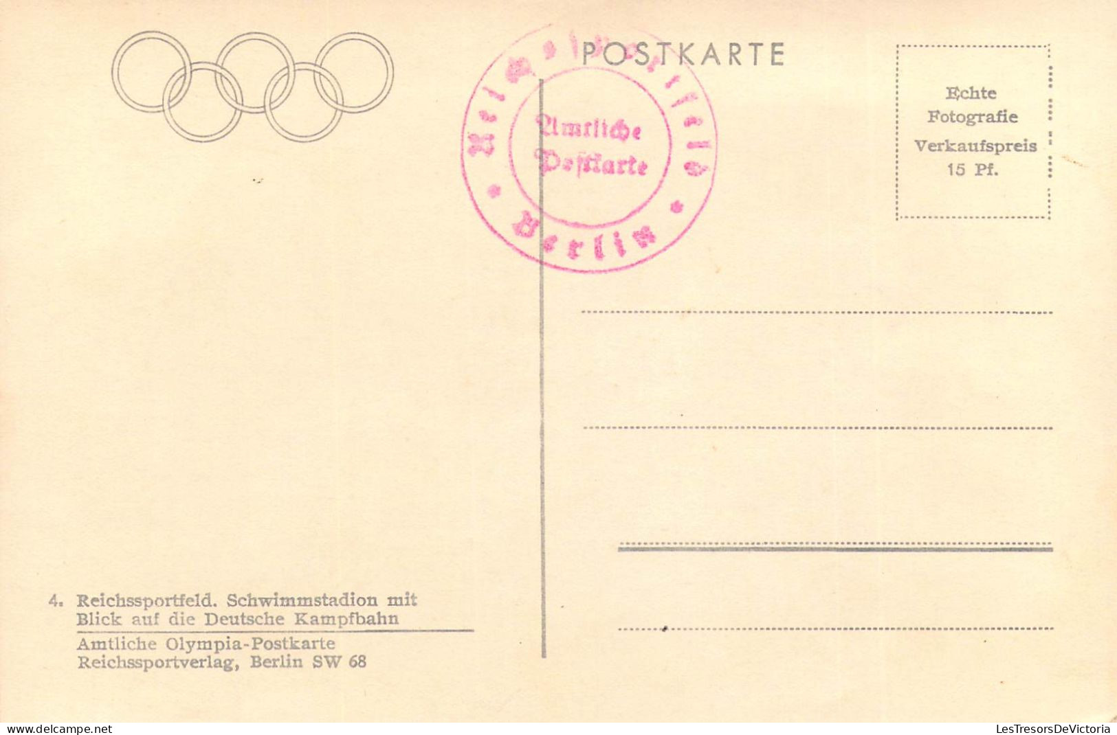 ALLEMAGNE - Berlin - Amtliche Olympia-Postkarte Reichssportverlag - Carte Postale Ancienne - Autres & Non Classés