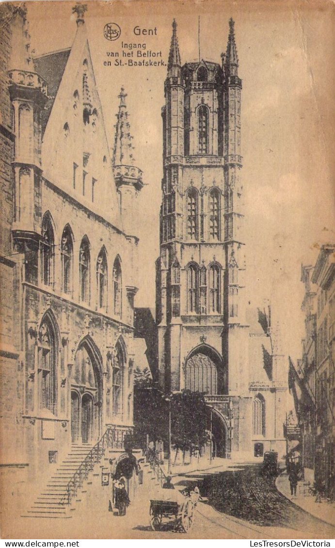 BELGIQUE - GAND - Ingang Van Het Belfort En St Baafskerk - Carte Postale Ancienne - Gent