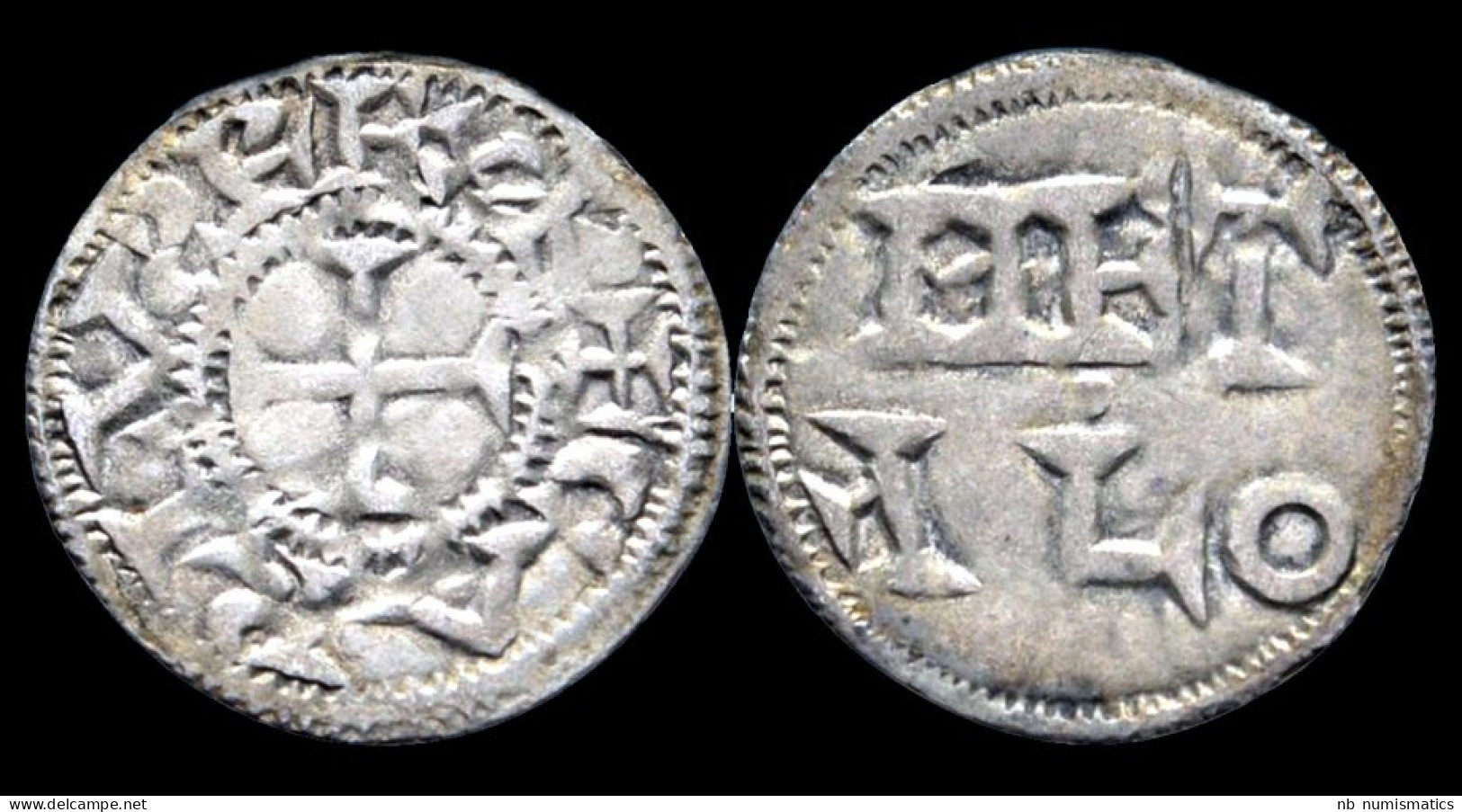 France Carolingians Poitou Charles The Simple AR Denier Melle Mint - 898-923 Karl III. Der Einfältige