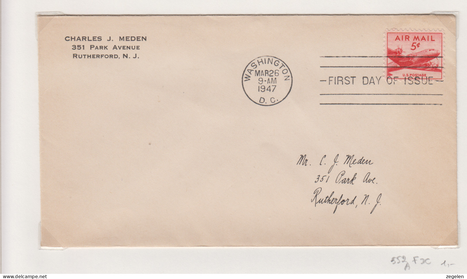 Verenigde Staten FDC Michel-cat. 552A - 1941-1950