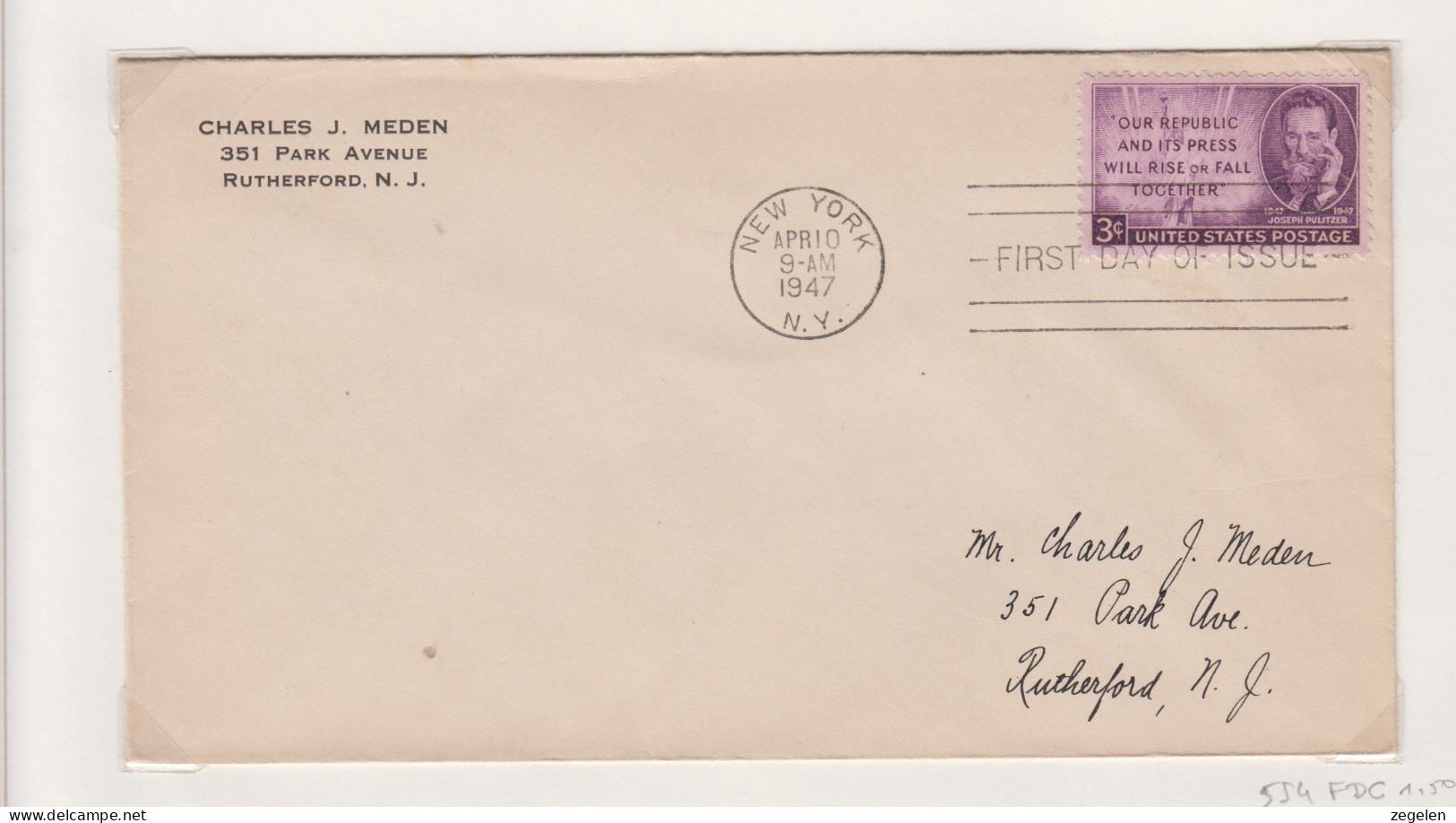 Verenigde Staten FDC Michel-cat. 554 - 1941-1950