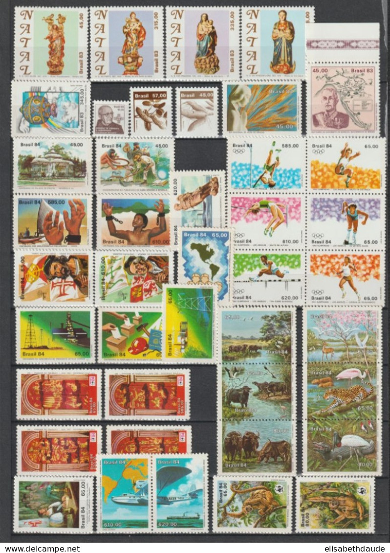 BRESIL - 1983/1984 - COLLECTION 3 PAGES ** MNH - COTE YVERT = 142 EUR. - - Collections, Lots & Séries