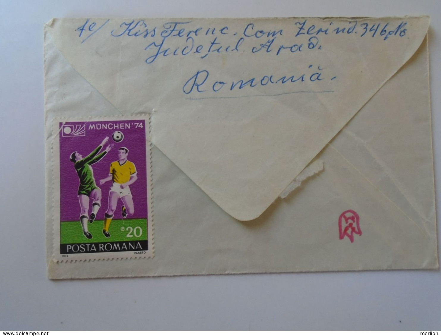 D195055  ROMANIA -Small Registered  Cover  Cancel 1974 ? Zerind Arad - Lettres & Documents