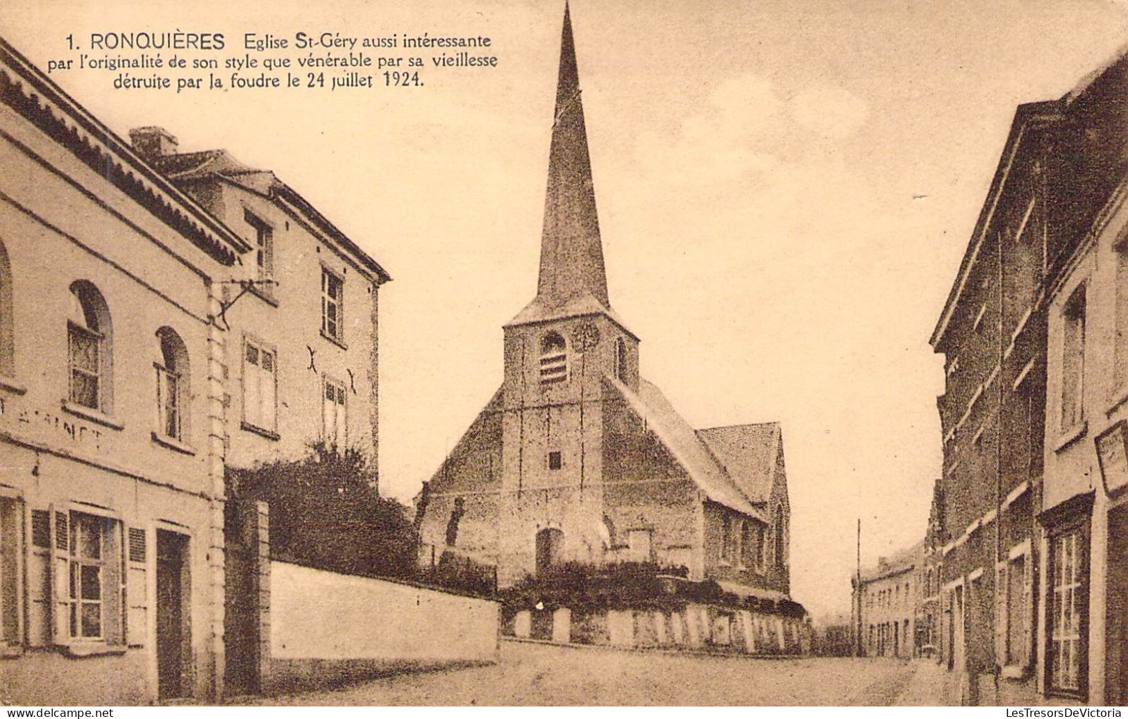 BELGIQUE - RONQUIERES - Eglise St Géry Aussi Intéressante Par L'originalitè De Son Style..... - Carte Postale Ancienne - Other & Unclassified