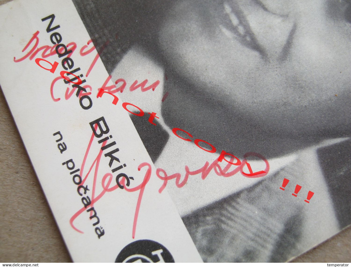 Nedeljko Bilkić ( RTB ) / Promo Card With Original Autograph, Signature - Handtekening