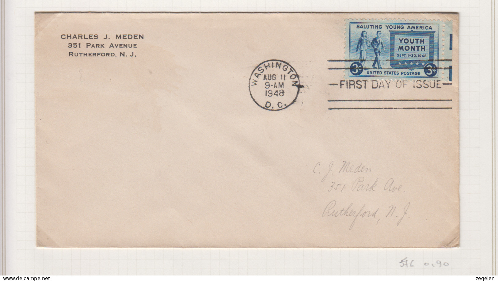 Verenigde Staten FDC Michel-cat. 576 - 1941-1950