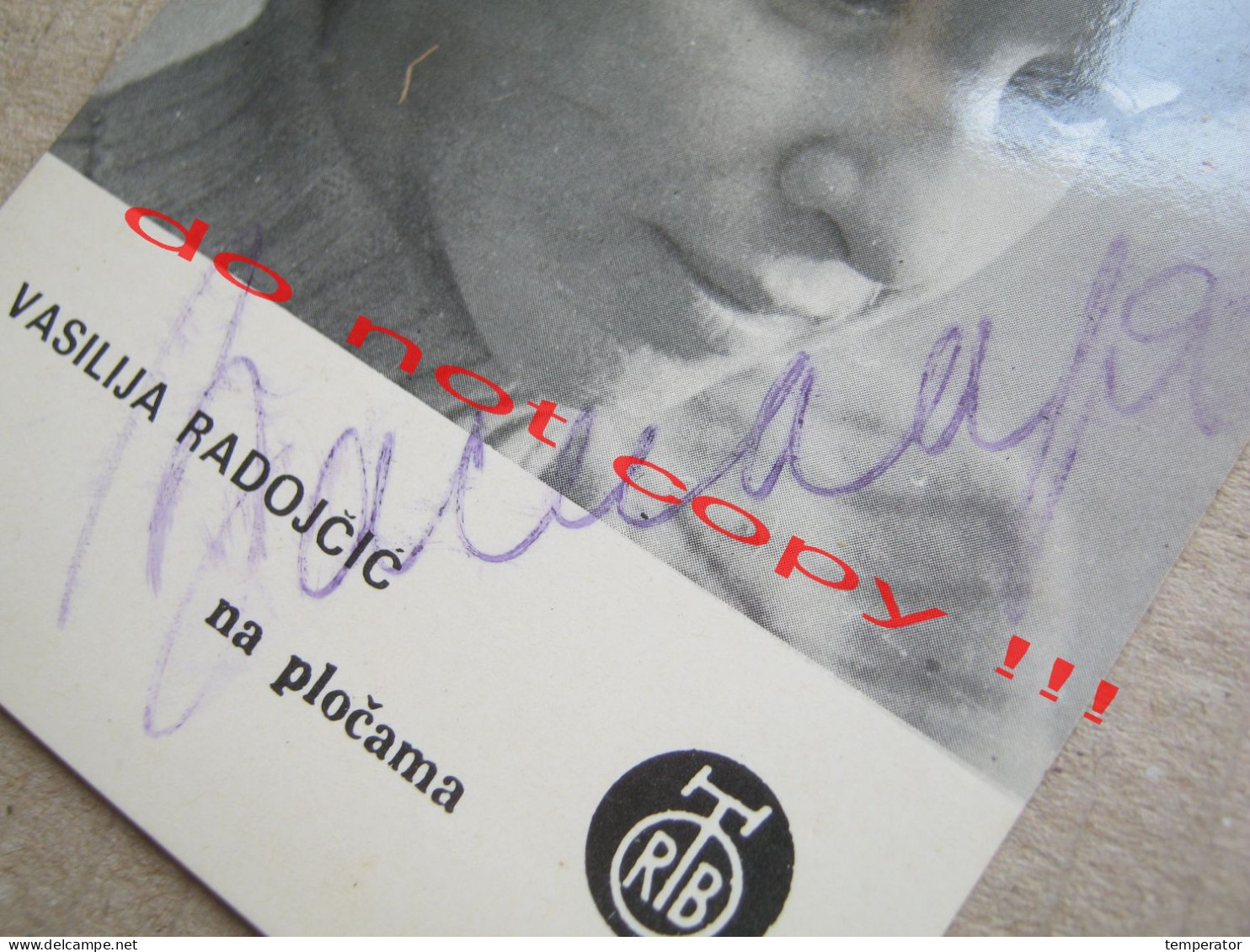 Vasilija Radojčić ( RTB ) / Promo Card With Original Autograph, Signature - Autógrafos