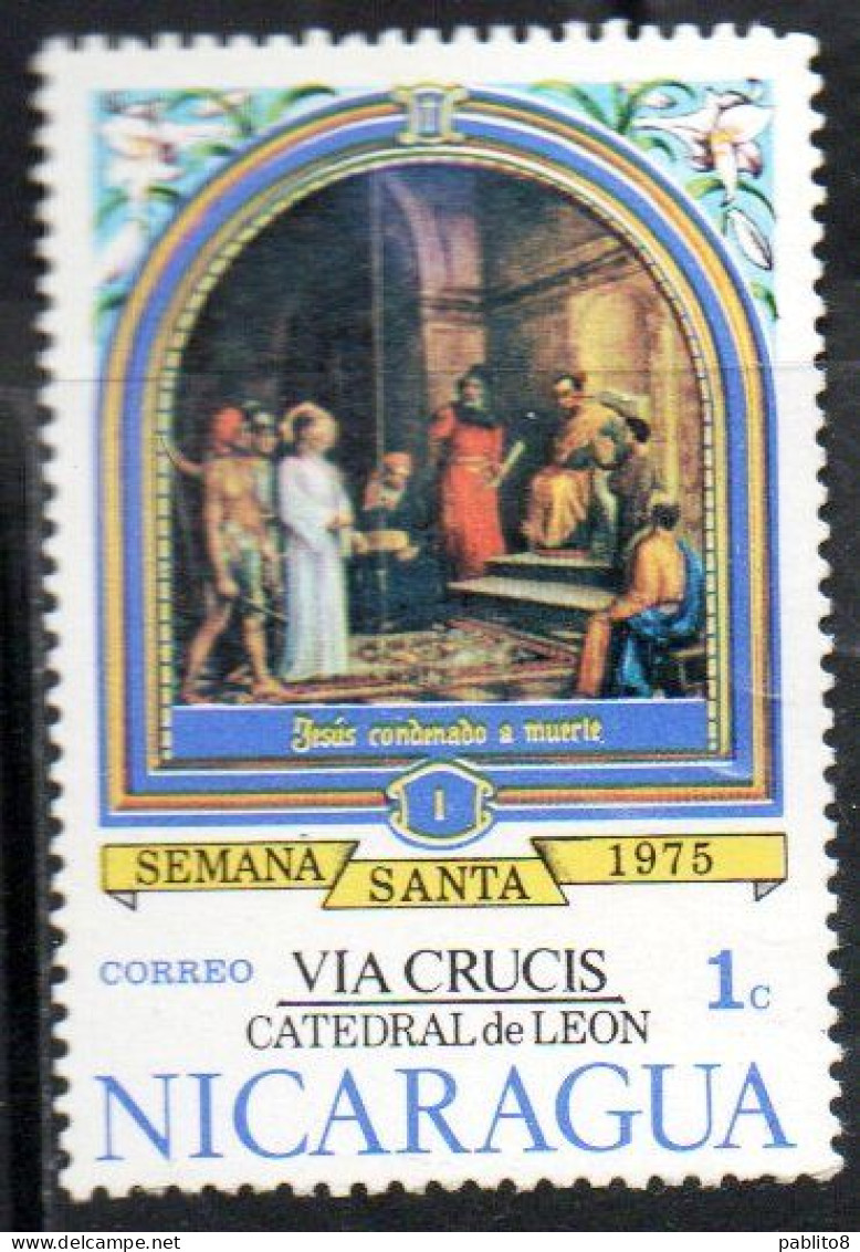 NICARAGUA 1975  EASTER STATION OF THE CROSS JESUS CONDEMNED 1c MNH - Nicaragua